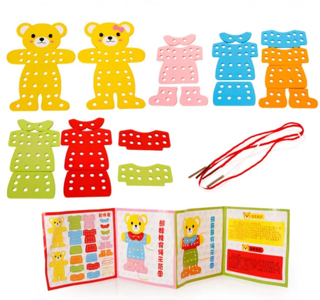 Bear Dress Lacing And Threading Game ( Art Craft Lacing ) - Learning ...