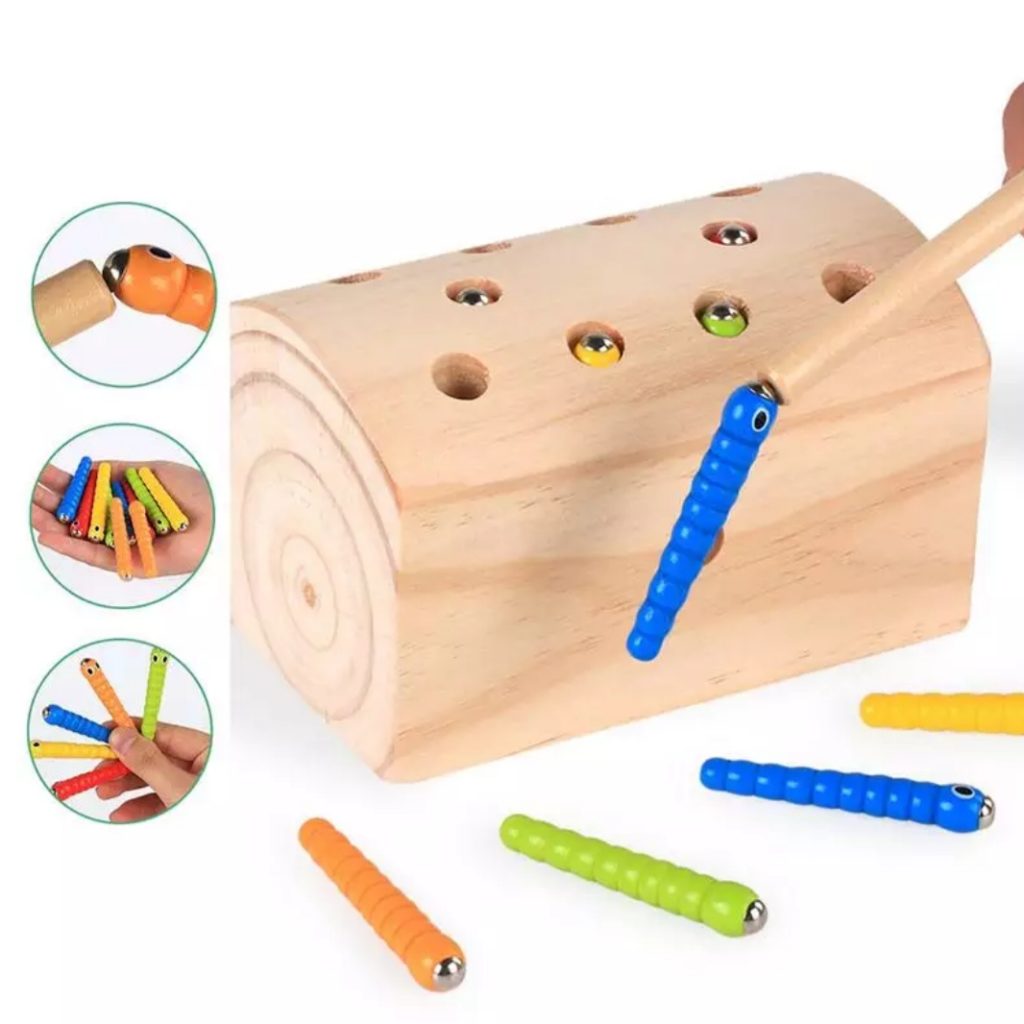 WOODEN CATCH WORM GAME Learning Toys Pakistan