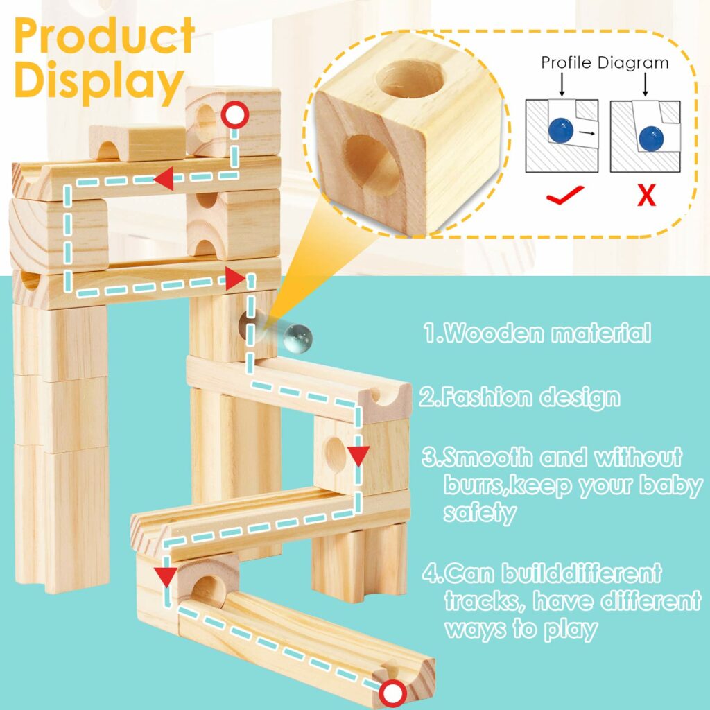 Onshine Wooden Marble Run Building Blocks. Learning Toys Pakistan