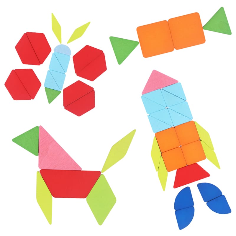 Wooden Shapes Puzzle With Pattern Cards - Learning Toys Pakistan