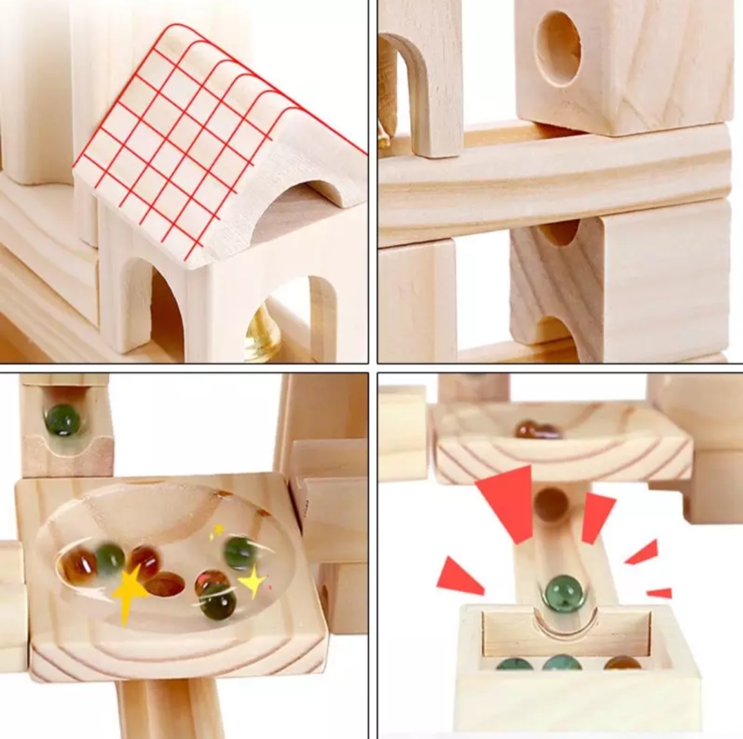 Onshine Wooden Marble Run Building Blocks. Learning Toys Pakistan