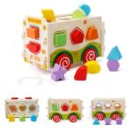 wooden assembling car with shape sorter