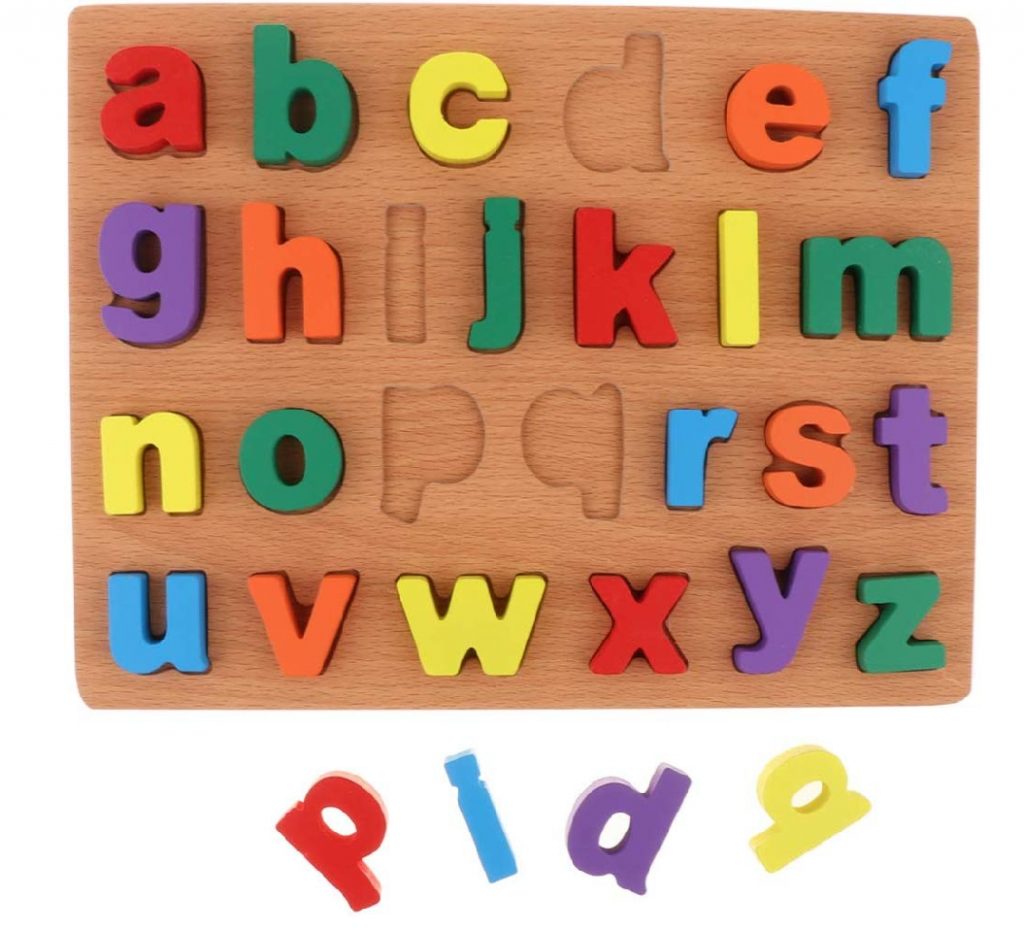 Wooden Alphabet Learning Board(Lowercase) - Learning Toys Pakistan