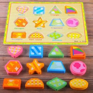 3 Dimensional wooden Shape Chunky Puzzle