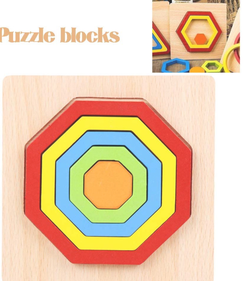 Geometric Hexagon 3 D Wood Puzzle - Learning Toys Pakistan