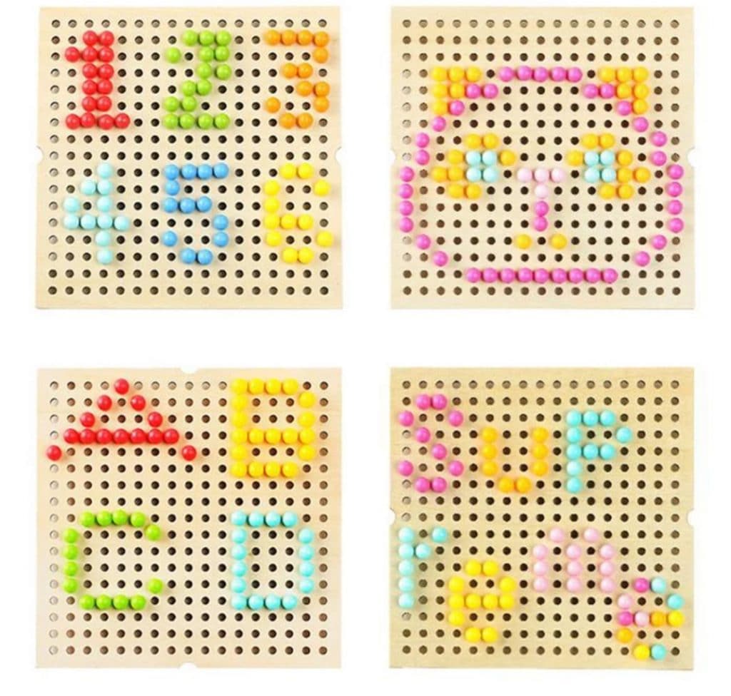 Wooden Pegboard With Mushroom Nails Learning Toys Pakistan