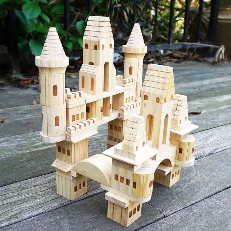 Wooden Building Blocks Castle 75 Pieces Learning Toys Pakistan