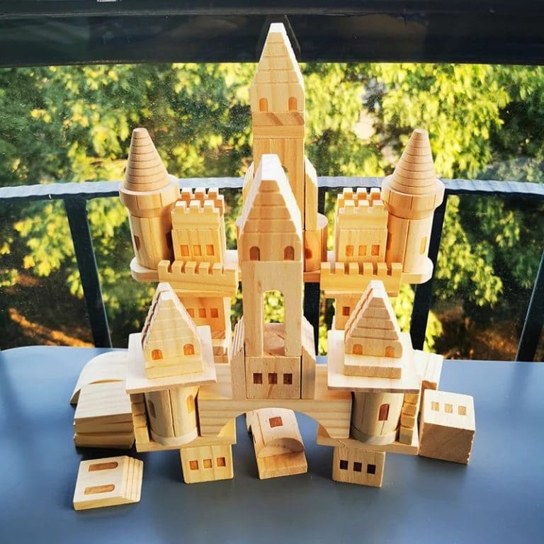 Wooden Building Blocks Castle 75 Pieces Learning Toys Pakistan
