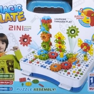 STEM Creative 3D Design Assembling Nut Combination kids Toys with drill and gears