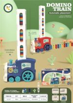 domino train toy car with colorful domino