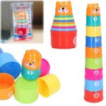 stacking cups with letters and numbers