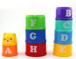 baby infant colorful stacking cups with letters and numbers
