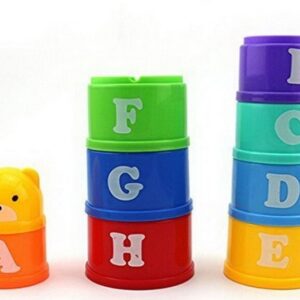 baby infant colorful stacking cups with letters and numbers