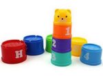 baby infant colorful stacking cups with letters and numbers