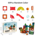 Magnetic Building Tiles 69 Pieces For Kids to Enhance Imagination & Creativity