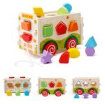 Wooden Assembling Bus With Colorful Shapes Sorter - Image 2