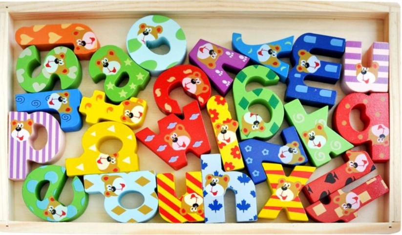 Multi color Wooden 3D Alphabet Tray