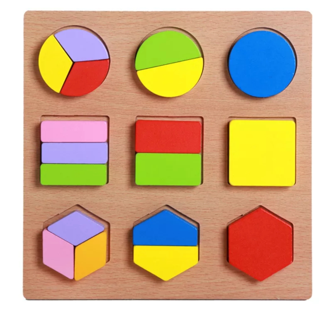 Colorful Geometric Shapes Cognitive Board(Hexagon).