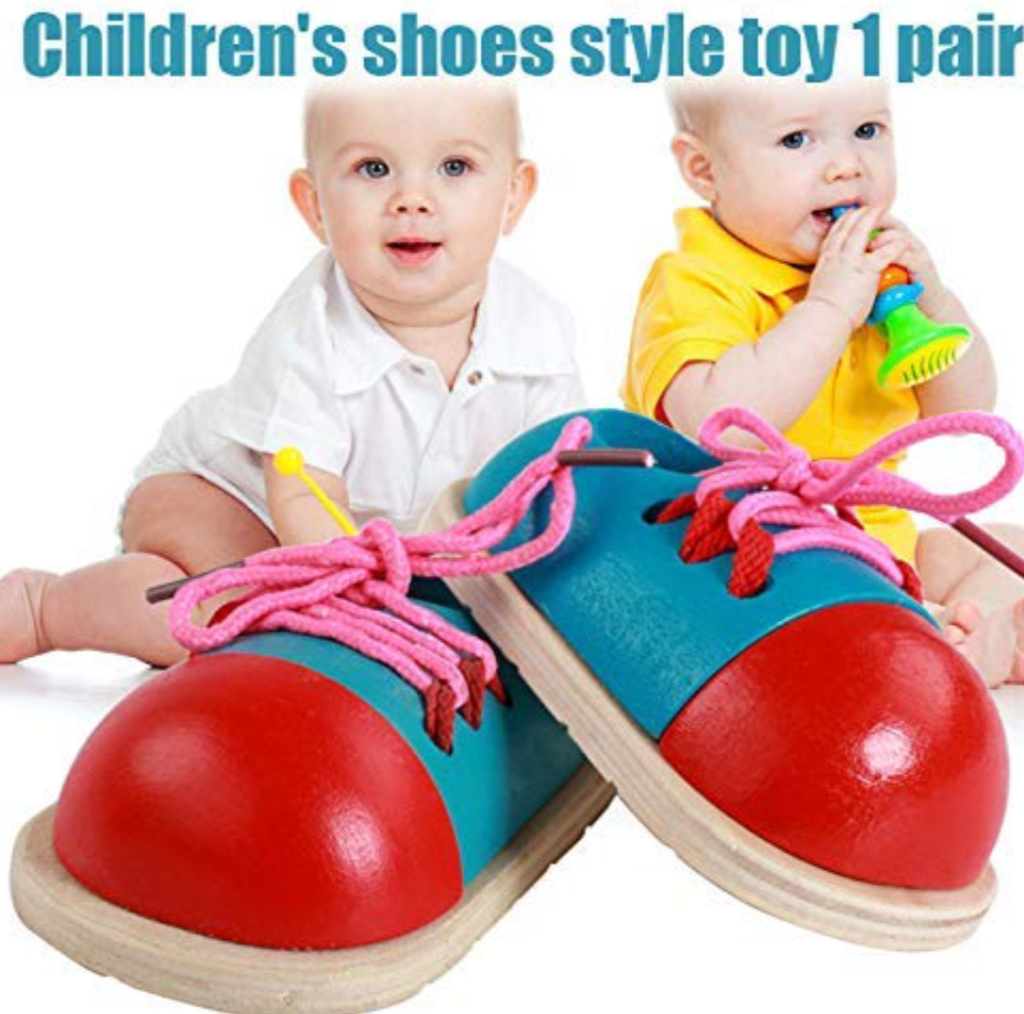 Lacing And Tying colorful 2 Pieces Shoes