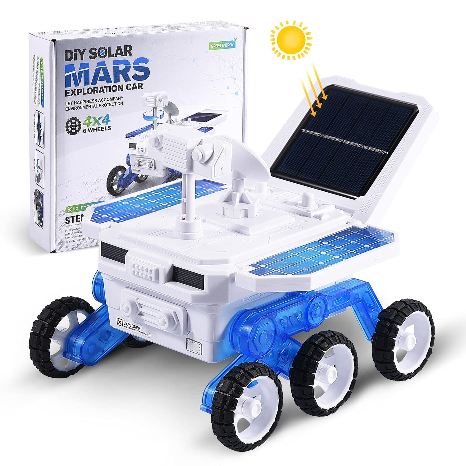 STEM DIY Solar Mars Exploration Car 4×4 – 6 Wheels