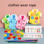 Wooden Clothes Buttons Threading kit With 30 Patterns Art Craft Lacing - Image 3