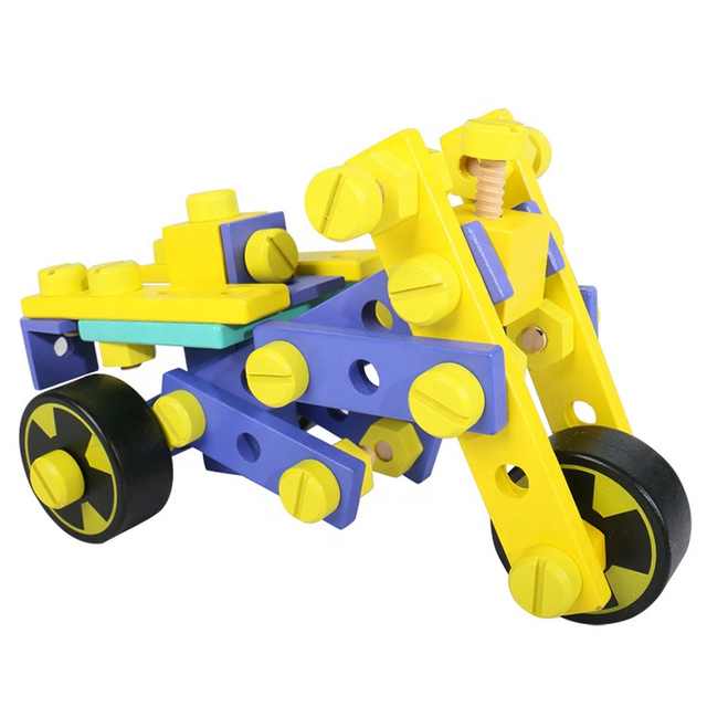 Nut Combination Assembling Wooden Racing Car