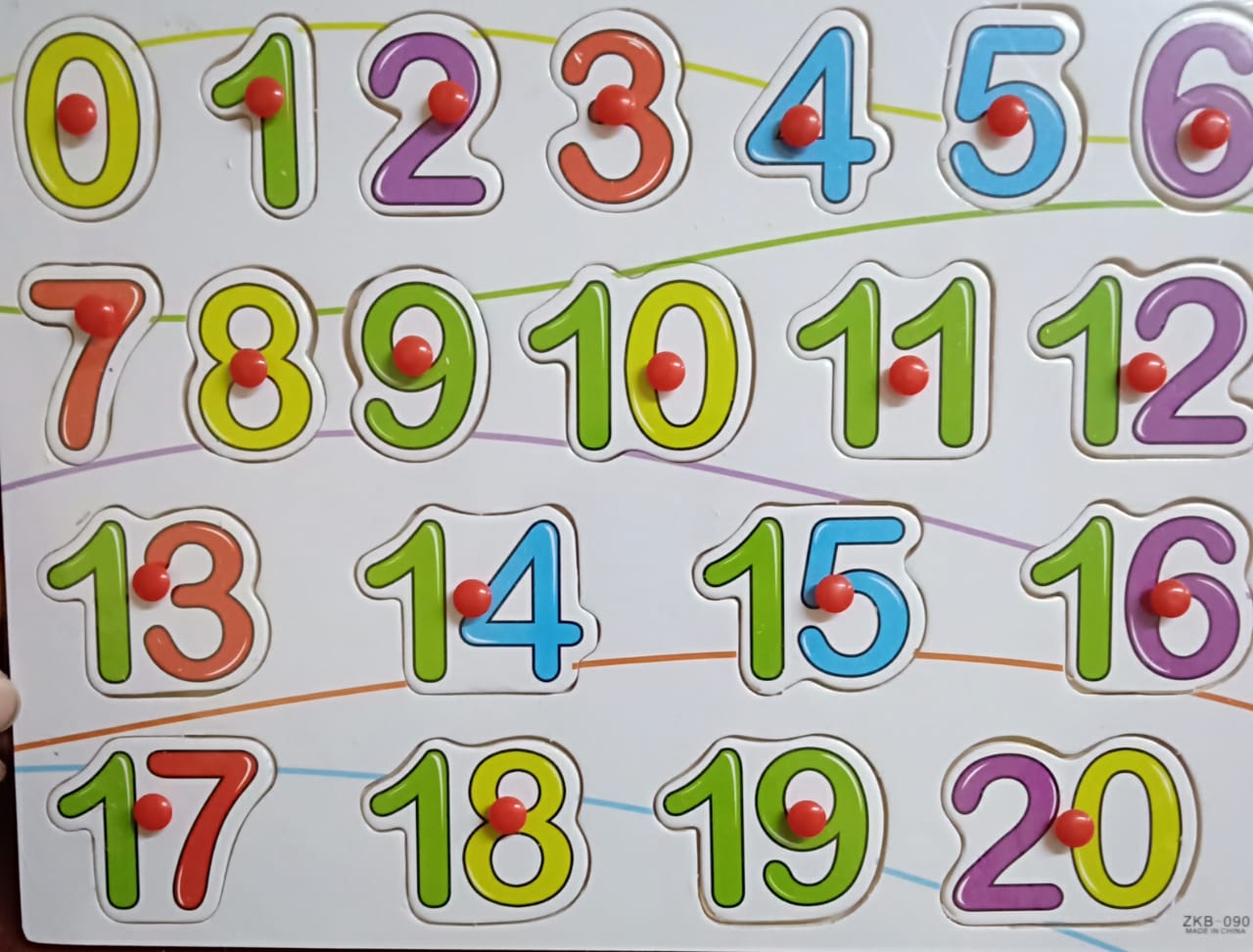 Wooden Numbers (0-20) Peg Puzzle