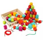 Wooden Lacing Beads For Fine Motor Skills
