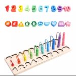 Abacus Calculation Frame Numbers With Hand symbols On Geometric Shapes. - Image 2