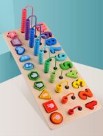 Abacus Calculation Frame Numbers With Hand symbols On Geometric Shapes. - Image 7