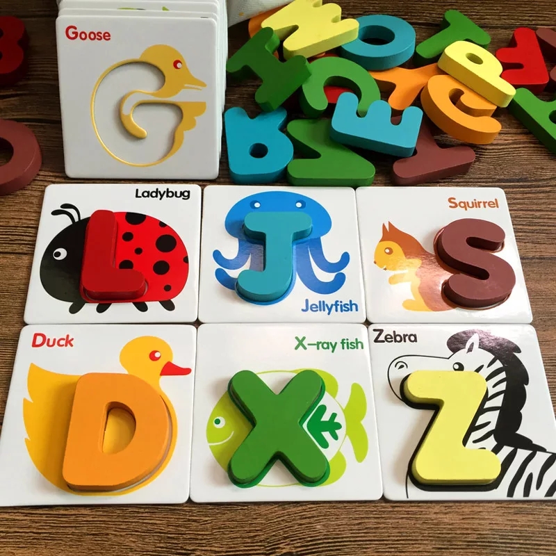 Pre-School Tracing Cards With Wooden Alphabets