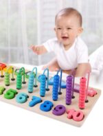 Abacus Calculation Frame Numbers With Hand symbols On Geometric Shapes. - Image 4