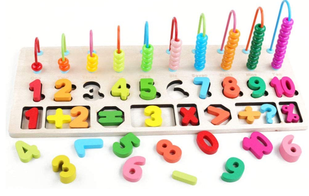 Abacus With Numbers Wooden Learning Board