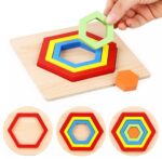 Geometric Hexagon 3 D Wood Puzzle