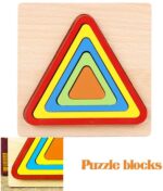 Geometric Triangle 3 D Wood Puzzle - Image 2