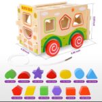 Wooden Assembling Bus With Colorful Shapes Sorter - Image 3