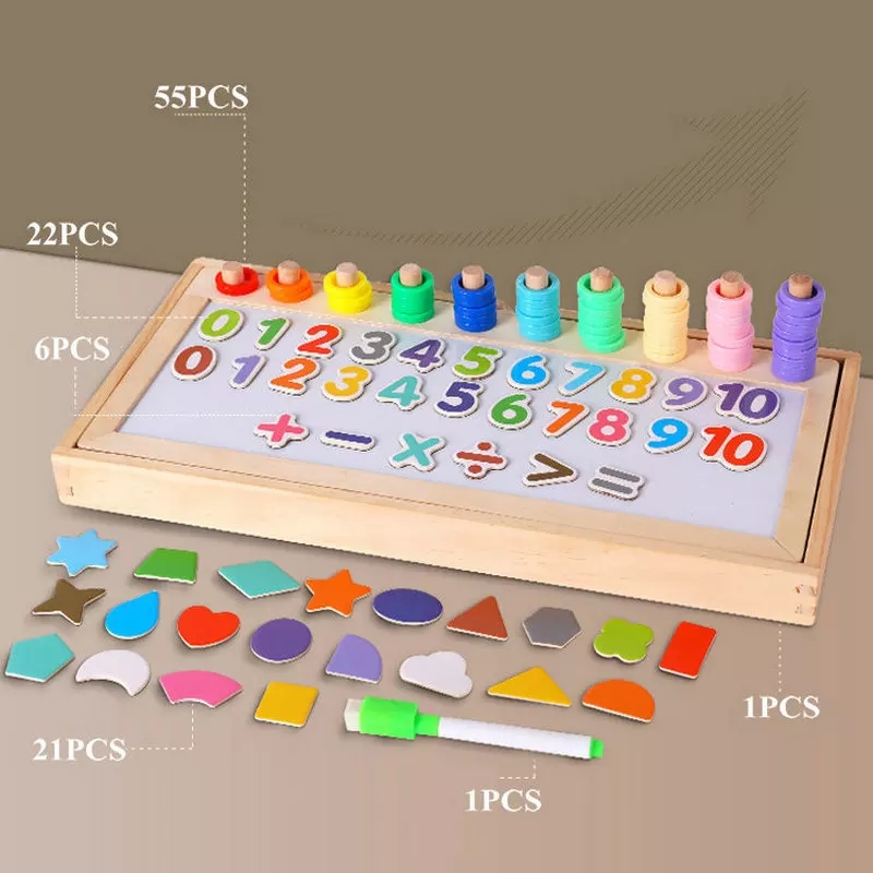 White Board With Counters And Magnetic Numbers/Shapes