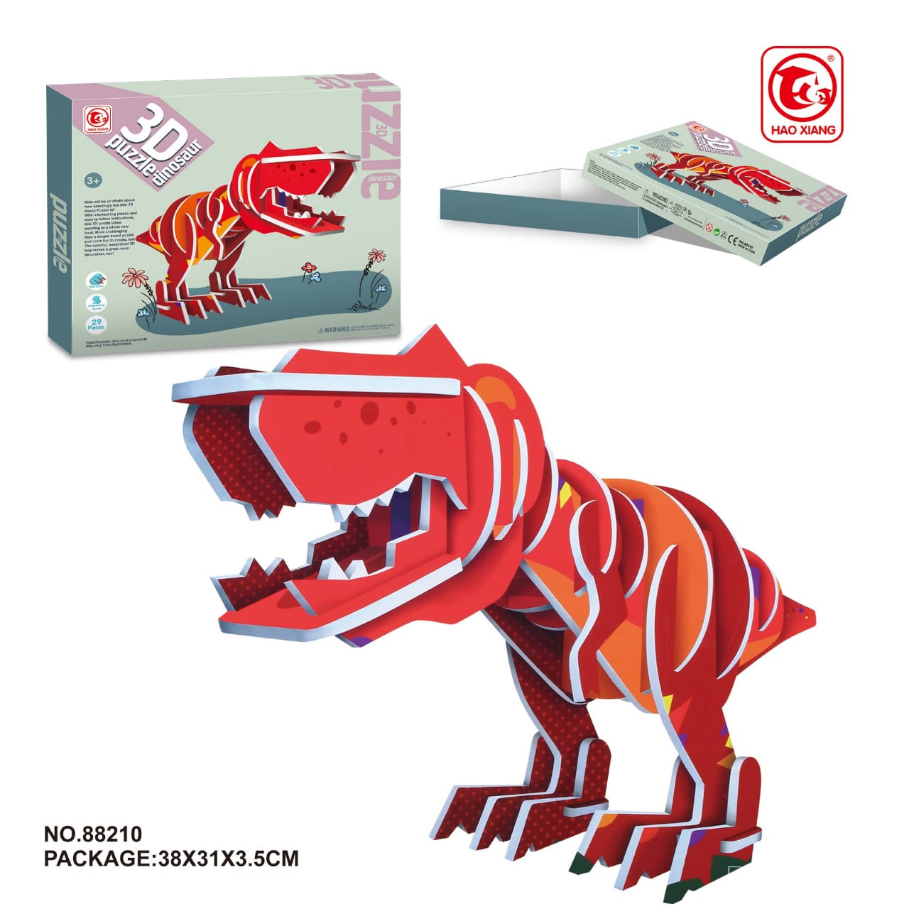 2 DIY 3D Dinosaur Puzzle 29 Pieces – Tyrannosaurus - Image 1