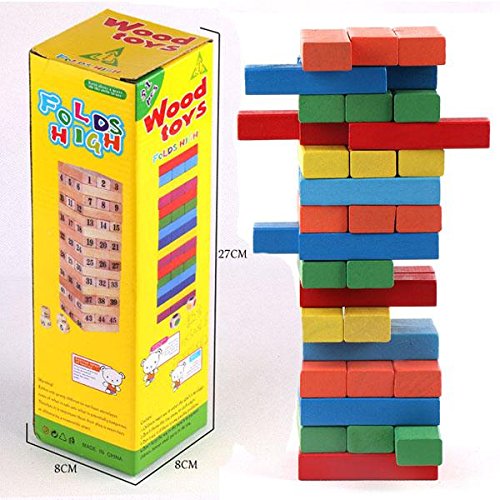3 Colorful Wooden Jenga 48 Pieces - Image 1