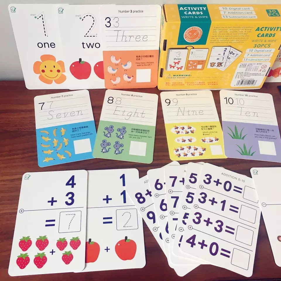 Activity Cards Write And Wipe,Numbers