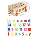 Wooden Number sorter pulling car - Image 3