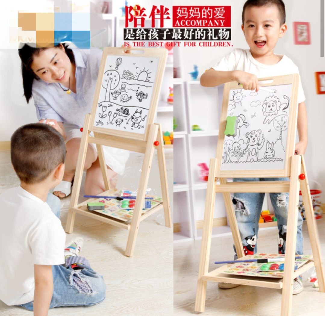 WHITE AND BLACK BOARD WITH STAND