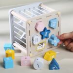 2 in 1 Wooden Montessori Shape Sorting & Lacing Activity - Image 3