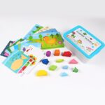 Wooden Shapes Puzzle With Pattern Cards & Storage Box