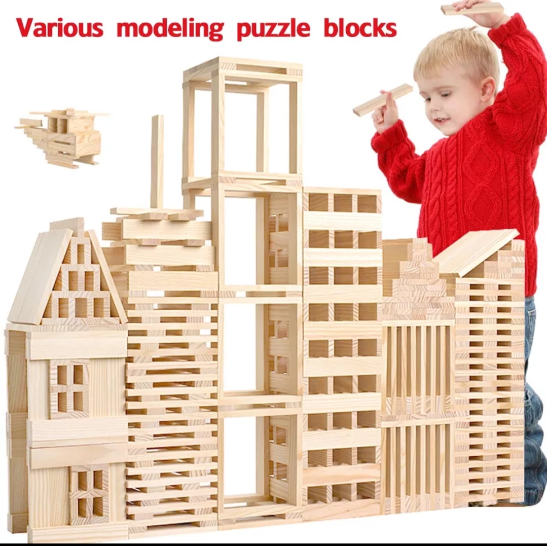 Wooden Stacking Building Blocks 102 pcs