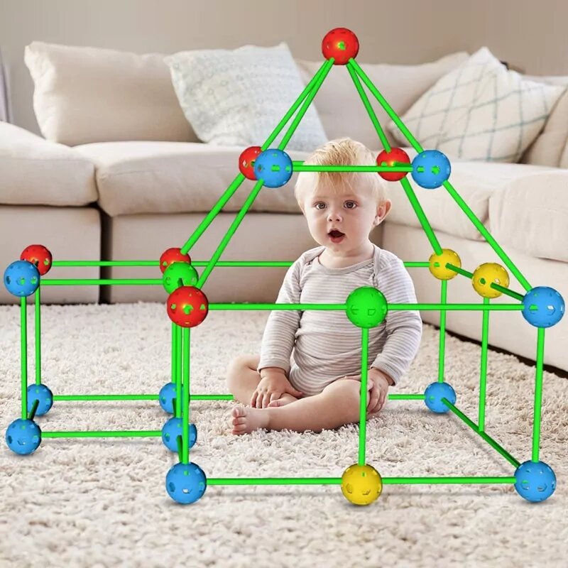 3D Tube House Building Blocks Play Set – 68 Pieces