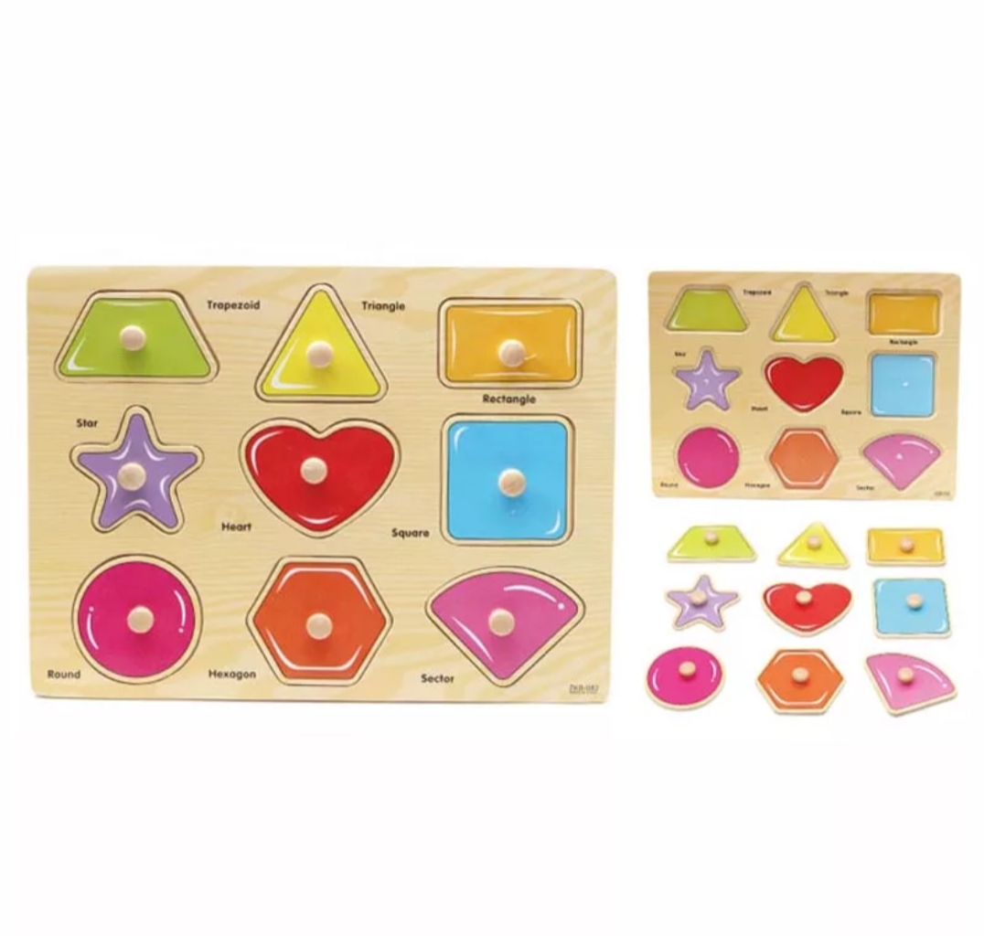 Knob Wooden Shapes Hand Grasp Board