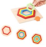 Geometric Hexagon 3 D Wood Puzzle - Image 4