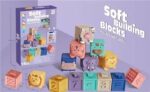 12 Pcs Soft Building Blocks for Baby – Animals & Shapes - Image 2