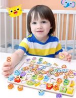 White Board With Colorful Numbers And Shapes